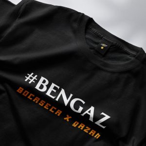 #BENGAZ – Tricou oversize (alb / negru)
