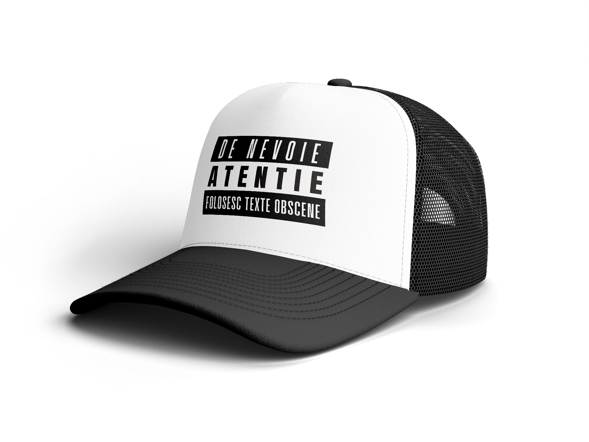 CenzuraH - Șapcă trucker "Texte obscene" (alb / negru) - imagine 2