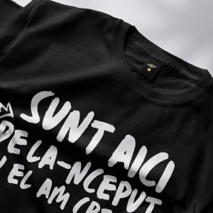 CenzuraH – Tricou oversize “Sunt aici” (alb / negru)