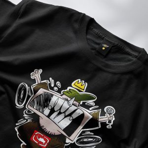SCC – Tricou oversize “Doua platane si un microfon” (negru)