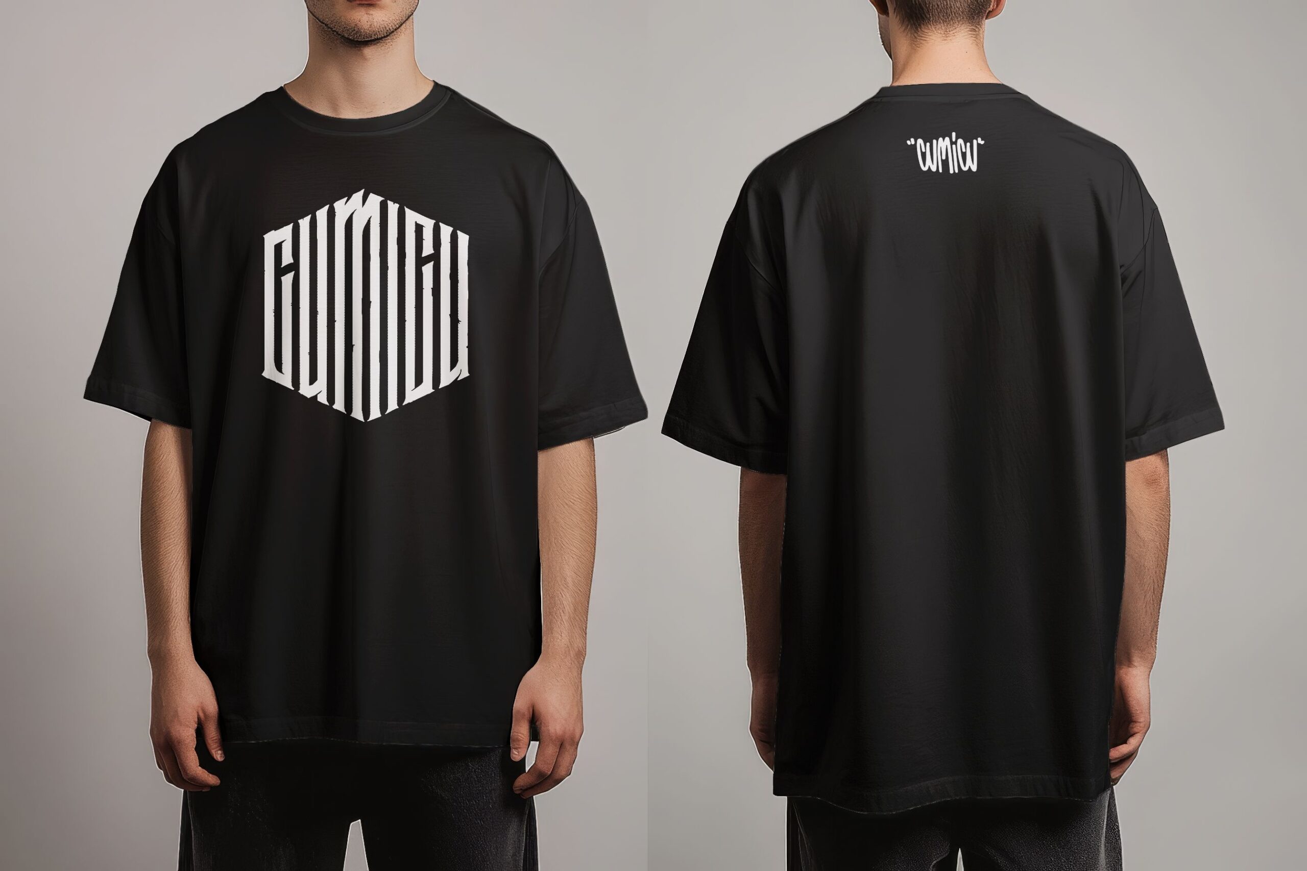 Cumicu – Tricou oversize “Logo” (negru)
