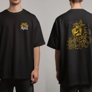 Kazi Ploae x Specii – Tricou oversize “Robo-sapiens” (alb/bej/negru)